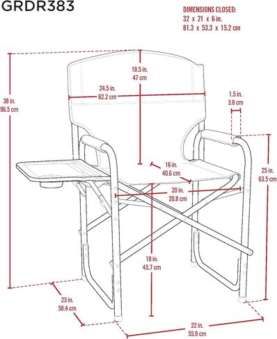Rio Brands Broadback Compact Design Directors Outdoor Folding Camping Chair, Set of 2, Slate/Putty in Saudi Arabia