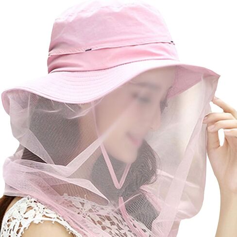 Outdoor Mosquito Net Sun Mesh Mask Cover Fishing Hat Women Men Bucket Hat Cap in Saudi Arabia