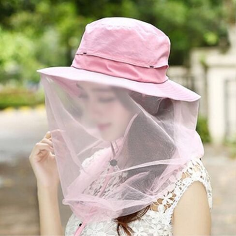 Outdoor Mosquito Net Sun Mesh Mask Cover Fishing Hat Women Men Bucket Hat Cap in Saudi Arabia