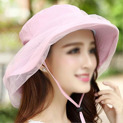 Outdoor Mosquito Net Sun Mesh Mask Cover Fishing Hat Women Men Bucket Hat Cap in Saudi Arabia