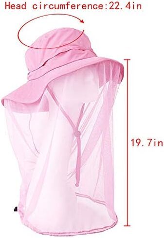 Outdoor Mosquito Net Sun Mesh Mask Cover Fishing Hat Women Men Bucket Hat Cap in Saudi Arabia