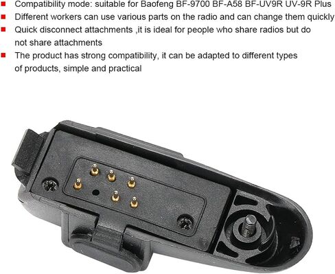 Walkie Talkie Headset Adapter,A58 UV9R Converter Walkie Talkie Headset Adapter to M Interface Compatibility with BF‑9700 BF‑A58 BF‑UV9R UV‑9R Plus in Saudi Arabia