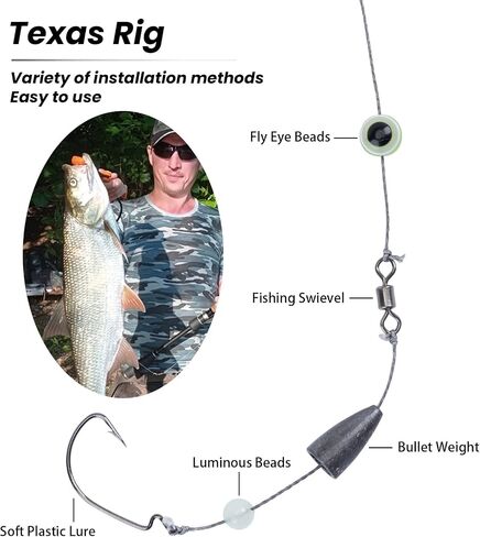 Goture Texas Rig 182pcs,Drop Shot Fishing Weights 28pcs,Variety Texas Rig Kit,Ideal Fishing Sinkers and Weights,Pencil Shape Weights for Accurate Casting in Saudi Arabia