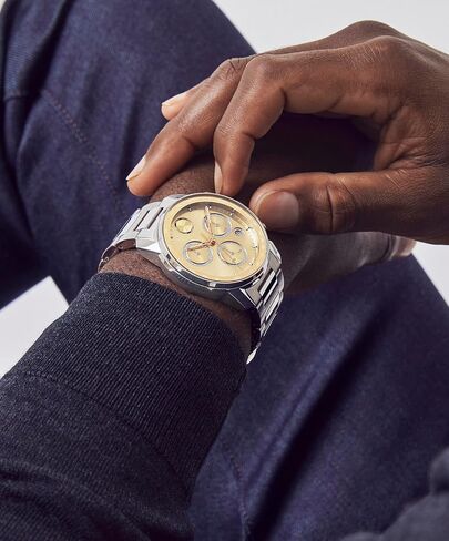 Movado Men's Bold Verso Blue Ion-Plated Stainless Steel Case and Bracelet with Tachymeter Scale Swiss Quartz Watch,Blue (Model:3600868) in Saudi Arabia