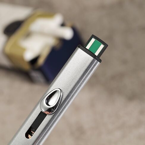 Lighters USB Lighter Double Sides Rechargeable Flameless Windproof Electric Cigarette No Gass Lighter (Silver) in Saudi Arabia