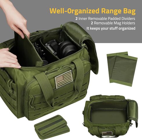 CVLIFE Tactical Gun Range Bag Pistol Shooting Range Duffle Bag, Range Bag for Handguns Gun Case Bag with Lockable Zipper for Shooting Range Outdoor Hunting in Saudi Arabia