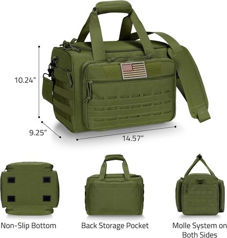 CVLIFE Tactical Gun Range Bag Pistol Shooting Range Duffle Bag, Range Bag for Handguns Gun Case Bag with Lockable Zipper for Shooting Range Outdoor Hunting in Saudi Arabia
