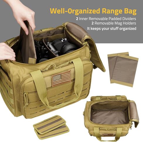 CVLIFE Tactical Gun Range Bag Pistol Shooting Range Duffle Bag, Range Bag for Handguns Gun Case Bag with Lockable Zipper for Shooting Range Outdoor Hunting in Saudi Arabia