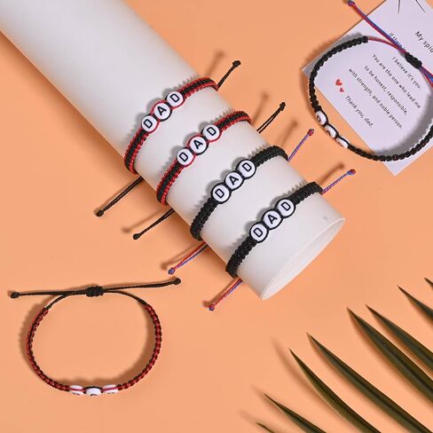 DLYFNVEV Dad Mom Brother Sister Bracelet Adjustable Handmade String Bracelet Gift For Family For Birthday Christmas (Adjustable size - suitable for 14cm-20cm wrist length) in Kuwait