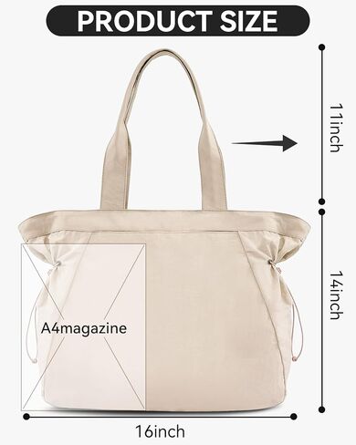 حقيبة يد كبيرة سعة 18 لتر من ABOUME للنساء حقائب تسوق جانبية وحقيبة يد كبيرة وحقيبة كتف خفيفة الوزن للتسوق والسفر على الشاطئ in Kuwait