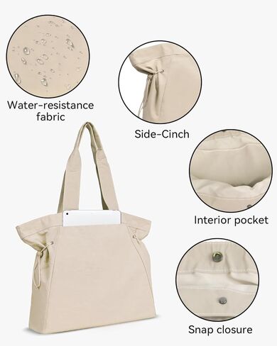 حقيبة يد كبيرة سعة 18 لتر من ABOUME للنساء حقائب تسوق جانبية وحقيبة يد كبيرة وحقيبة كتف خفيفة الوزن للتسوق والسفر على الشاطئ in Kuwait