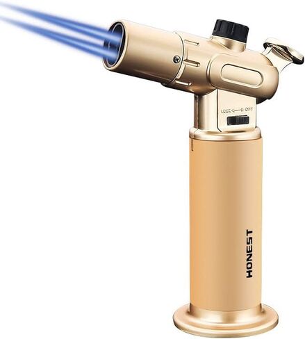 WDMART-US Windproof Refillable lighters - Metal Butane Gas Lighter - Dual Turbo Direct Injection Lighter - Cooking Torch Lighter - Fixed The Flame Function - Large Gas Storage Capacity (Black) in Saudi Arabia