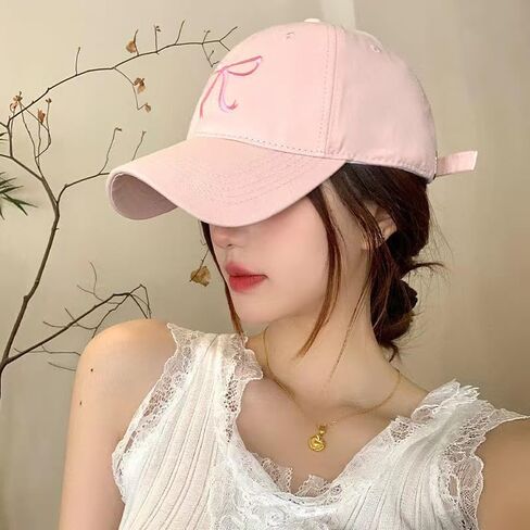 Sumleno المرأة العصرية لطيف القوس قبعة بيسبول Y2k الجمالية Coquette Preppy قبعة واقية من الشمس المشي لمسافات طويلة السفر قبعة سائق الشاحنة الملحقات in Saudi Arabia