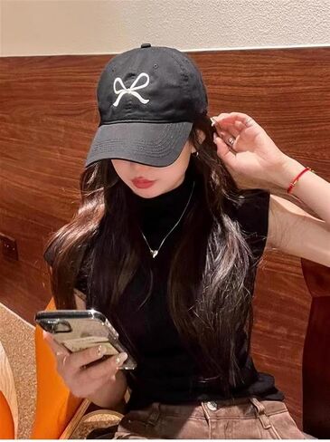 Sumleno المرأة العصرية لطيف القوس قبعة بيسبول Y2k الجمالية Coquette Preppy قبعة واقية من الشمس المشي لمسافات طويلة السفر قبعة سائق الشاحنة الملحقات in Saudi Arabia