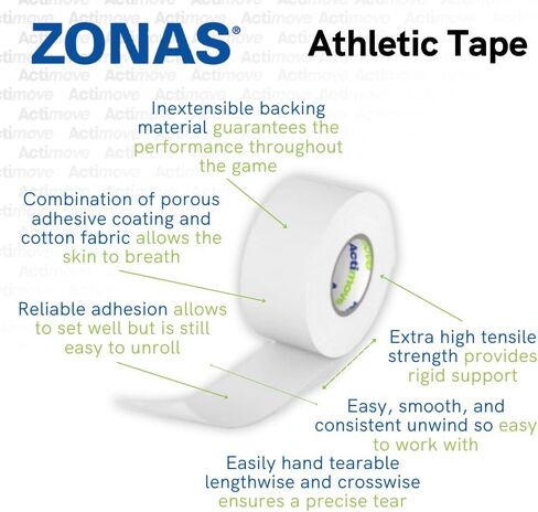 شريط زوناس الرياضي، مسامي، لفات 1-1/2 بوصة، صندوق من 32 قطعة in Kuwait
