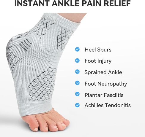 INDEEMAX 2 Pack Ankle Brace for Sprained Ankle, Arch Support Compression Sleeve Socks for Women & Men, Achilles Tendonitis Brace Wraps for Plantar Fasciitis, Foot Swelling Relief in Saudi Arabia