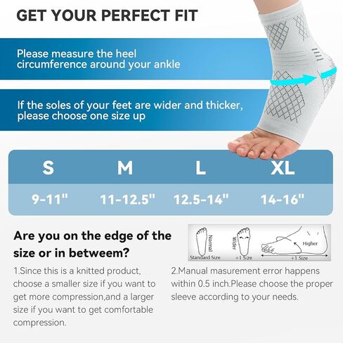 INDEEMAX 2 Pack Ankle Brace for Sprained Ankle, Arch Support Compression Sleeve Socks for Women & Men, Achilles Tendonitis Brace Wraps for Plantar Fasciitis, Foot Swelling Relief in Saudi Arabia