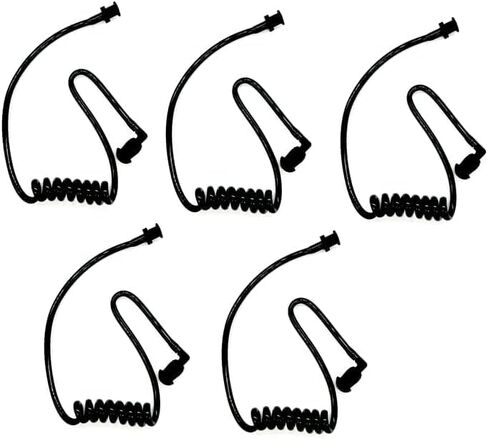 Replacement Acoustic Tube with Connector Replaceable Earpiece Coil Tubes for Two Way Radio Ear Piece Walkie Talkie Surveillance Headset FBI Covert Style Silicon Soft Material (J5, Black) in Saudi Arabia
