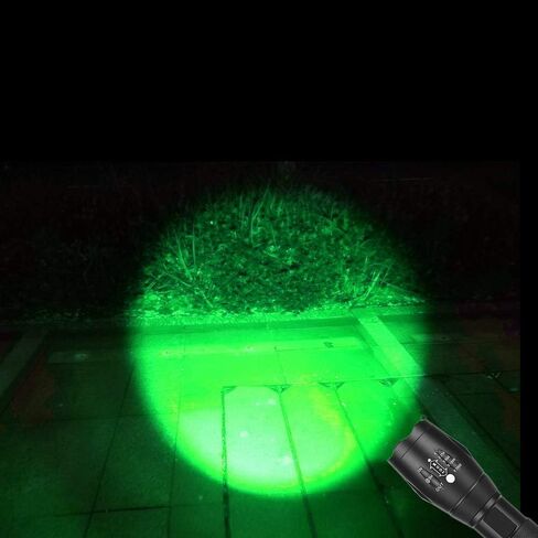 2 Pack Tactical Green Light Flashlight Single Modes Zoomable LED Hunting Light for Night Vision in Saudi Arabia