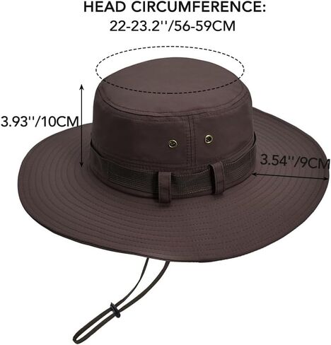 Muryobao Men's Sun Hats Summer UPF50+ Wide Brim Bucket Hat Breathable Waterproof Foldable Safari Boonie Cap in Saudi Arabia