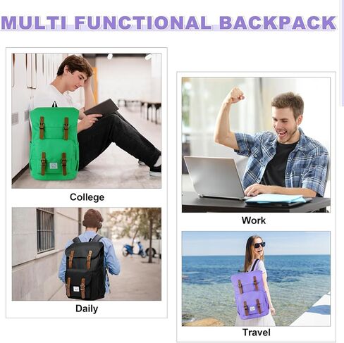 حقيبة ظهر تشيس شيك للرجال والنساء، حقيبة ظهر كلاسيكية مقاس 15.6 بوصة حقيبة عصرية للجنسين حقيبة يومية كاجوال للسفر والجامعة والعمل (أسود) in Kuwait