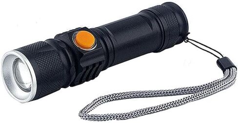 Small Rechargeable Flashlight, LED Mini Rechargeable USB Torch High Lumen 10W T6 Zoomable Adjustable Portable Black Light Flash Light in Saudi Arabia