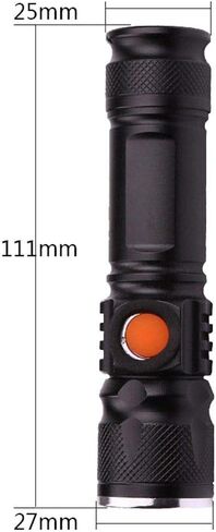 Small Rechargeable Flashlight, LED Mini Rechargeable USB Torch High Lumen 10W T6 Zoomable Adjustable Portable Black Light Flash Light in Saudi Arabia