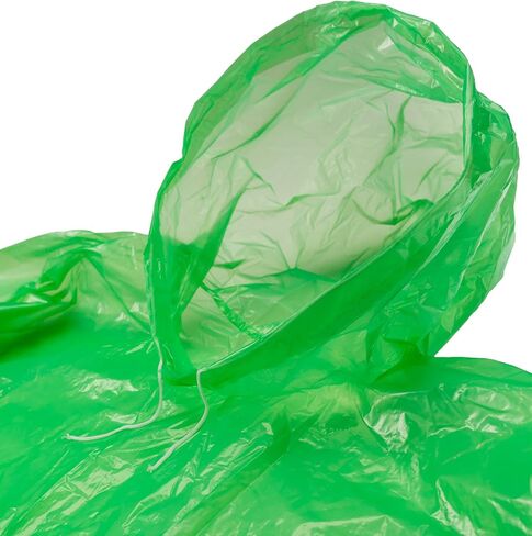 Lingito Rain Ponchos Family Pack - Emergency Drawstring Hood Poncho for Children & Adults Lightweight Reusable or Disposable in Kuwait