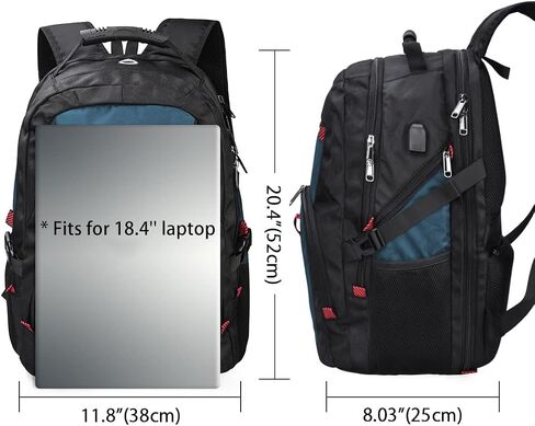 Laptop Backpack 17 Inch Waterproof Extra Large TSA Travel Backpack Anti Theft College Business Mens Backpacks with USB Charging Port 17.3 Gaming Computer Backpack for Women Men Black 45L in Saudi Arabia