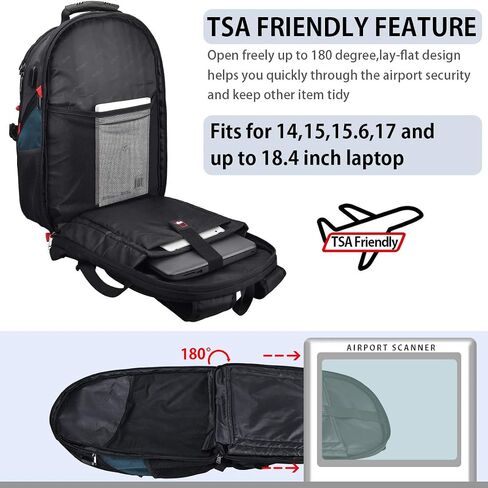 Laptop Backpack 17 Inch Waterproof Extra Large TSA Travel Backpack Anti Theft College Business Mens Backpacks with USB Charging Port 17.3 Gaming Computer Backpack for Women Men Black 45L in Saudi Arabia