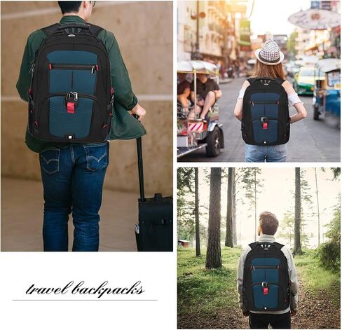 Laptop Backpack 17 Inch Waterproof Extra Large TSA Travel Backpack Anti Theft College Business Mens Backpacks with USB Charging Port 17.3 Gaming Computer Backpack for Women Men Black 45L in Saudi Arabia
