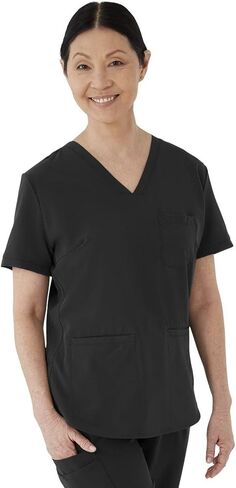 ave. Women's Lex Three Pocket V-Neck Tunic Scrub Top in Gray, XX-Large in Saudi Arabia