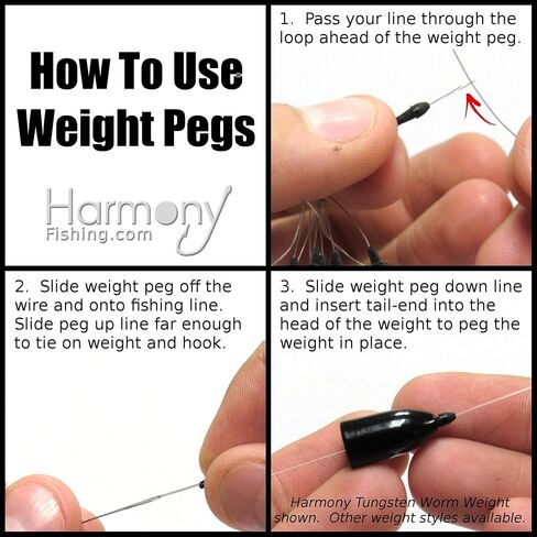Harmony Fishing - Tungsten Flipping Weights (Chip-Proof Oxide Coated) for bass fishing [includes Weight Pegs] in Kuwait