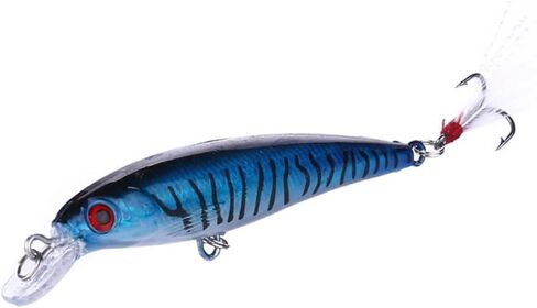 حزمة من 10 طعوم صيد سمك المنوة الصلبة مجموعة من البلاستيك الطعوم الصلبة لصيد الأسماك مجموعة طعوم المياه العلوية عدة طعوم سباحة باس كرانكبيت لسمك السلمون المرقط وسمك السمك الأحمر مع خطاف in Kuwait