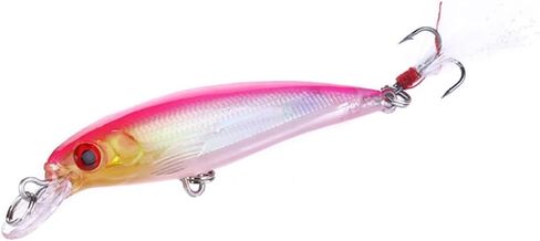 حزمة من 10 طعوم صيد سمك المنوة الصلبة مجموعة من البلاستيك الطعوم الصلبة لصيد الأسماك مجموعة طعوم المياه العلوية عدة طعوم سباحة باس كرانكبيت لسمك السلمون المرقط وسمك السمك الأحمر مع خطاف in Kuwait