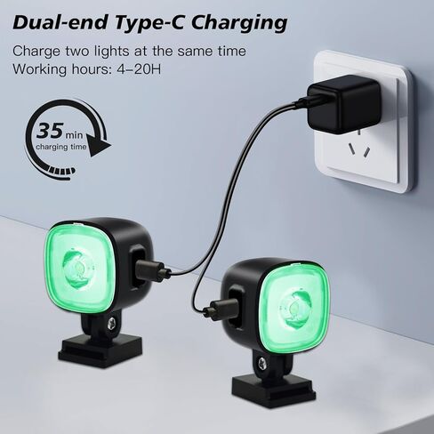 Croc Lights for Shoes Rechargeable, 2pcs Headlights for Croc, Waterproof Flashlight Attachment for Croc, Adjustable Camping Accessories for Kids Adults, Dog Walking, Running (Black) in Kuwait