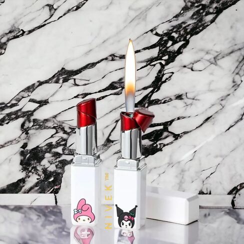 NIVEK Lipstick Lighter Kitty KT Cat Kawaii Cute Kuromi Melody Bunny Rabbit Collectable (Kuromi) in Saudi Arabia
