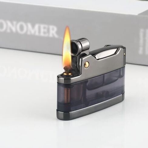 ولاعة سيجار لهب تقليدية، عجلة طحن ناعمة لهب الكيروسين، ولاعة الكيروسين ذات عجلة إطلاق نار كلاسيكية، بدون زيت (أزرق) in Kuwait