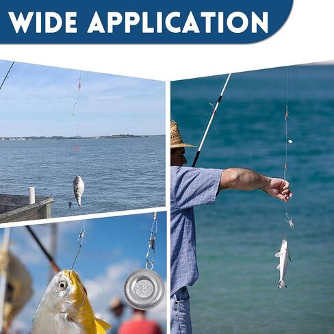Saltwater Surf Fishing Rigs Tackle Kit Include Surf Fishing Weights Pyramid Sinker Sputnik Sinker Fishing Leaders Rig Circle Hooks Surf Fishing Accessories in Saudi Arabia