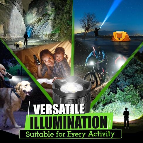 Powerful LED Flashlights with High Lumens and 5 Modes of Light, Rechargeable Portable Pocket Flash Light Charging IPX5 Waterproof Flashlight with XHP LED Bulb for Emergency, Camping, and Outdoor Use in Saudi Arabia