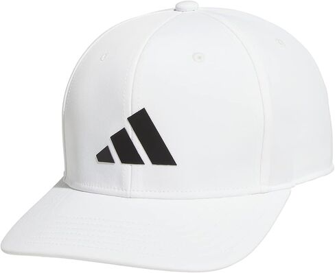 adidas Men's Three Bar Structured Snapback Adjustable Fit Cap, Black/White, One Size in Saudi Arabia