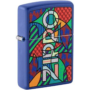 Zippo Lighter: Zippo Abstract Design - Royal Blue Matte 48707