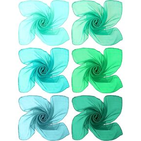 Boao 6 Pieces Chiffon Scarf 1950s Square Scarf Neck Head Scarfs Vintage Soft Scarf Polyester Scarves for Women Girls Ladies