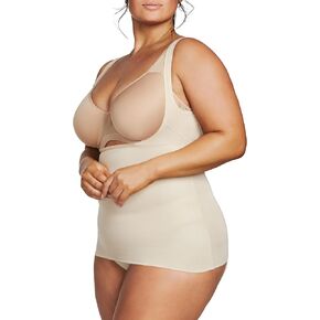 Naomi and Nicole Women's Plus Size Unbelievable Comfort Step in Torsette Camisole Shapewear, Nude, 2X