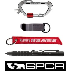 GPCA Adventurer EDC Gear Kit Deal, Includes GP Money Clip,GP 1945 Bolt Action Pen Pro,Red Key Tag, Steel Carabiner Keychain, and Night Rider Decal, Heavy-Duty Tools for Outdoors