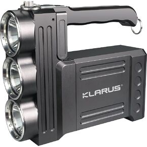 klarus 10000 Lumens Ultra-Bright Rechargeable Portable Spotlight, 6×3400mAh Battery Pack, Table Lamp, Large Flashlights, Camping Lights Great for Hurricane Emergency Kits and Travel