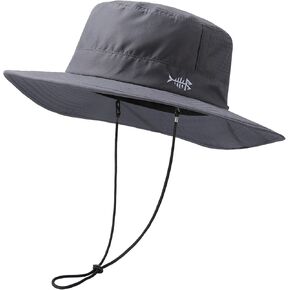 BASSDASH UPF 50+ Water-Resistant Fishing Bucket Hat with Laser Perforated Mesh Adjustable for Men Women Outdoor Hiking