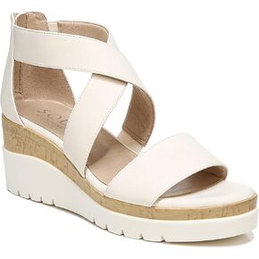 SOUL Naturalizer Womens Goodtimes Crisscross Strappy Wedge Sandal , Toffee Brown Smooth, 8.5 M