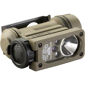 Streamlight 14534 Sidewinder Compact II Rescue 55-Lumen Multi-Battery, Multi-LED, Hands-Free Flashlight with White, Green, Blue, IR LEDs with Diffuser, 1 "AA Alkaline and 1 CR123A Battery, Coyote