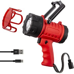 Rechargeable Spotlight Flashlights 1000 Lumen Super Bright Spot Light with 3 Modes Long Lasting Flashlight Searchlight and Flood Camping Flashlight